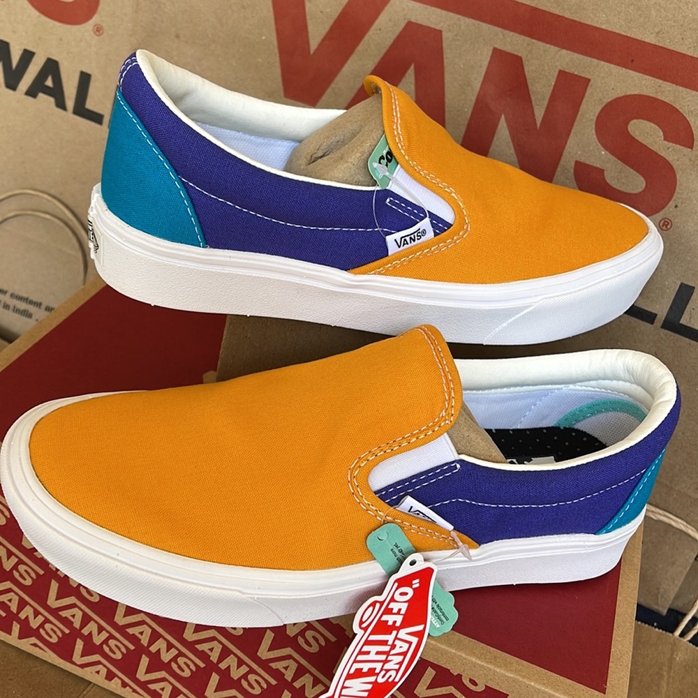 Vans Comfycush Slip-On Multi Block Multi/True White sneakers Men’s - Picture 11 of 16